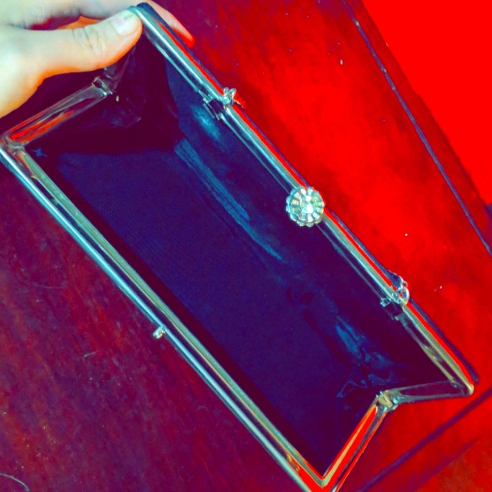 1950s clutch purse black